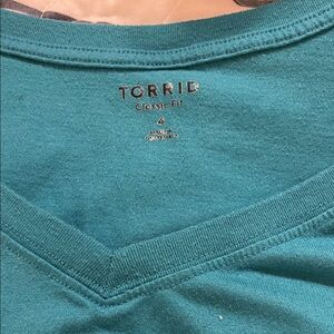 Torrid Classic Fit Teal V-Neck Top